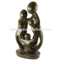 Stone abstract happy family in sculptures father and children statues